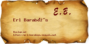 Erl Barabás névjegykártya